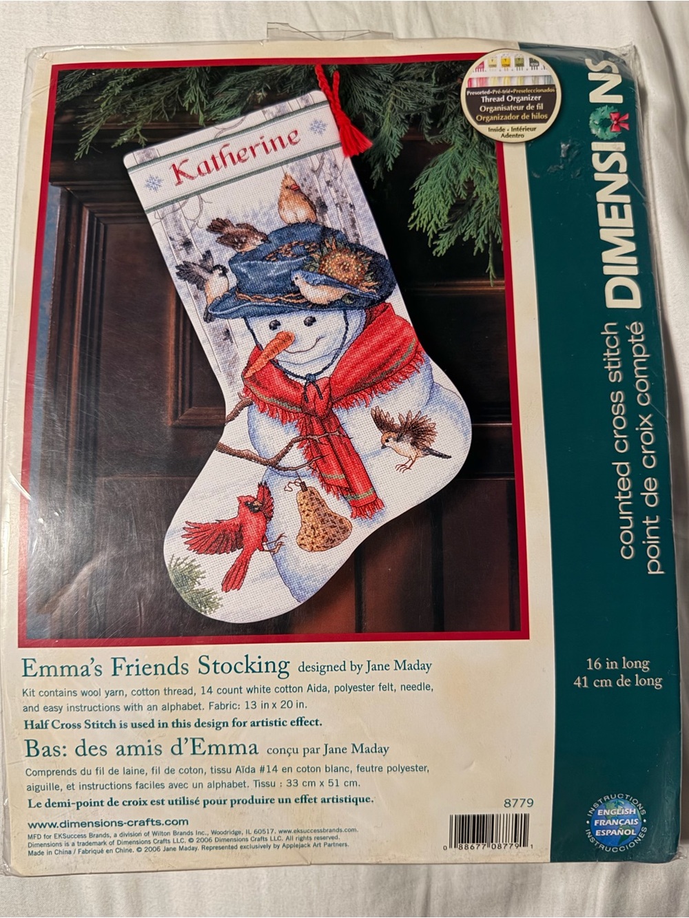 Dimensions Emma’s Friends Stocking Cross Stitch Kit 8779 Jane Maday Sealed
